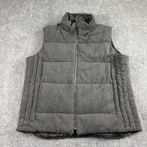 Timothy Daniels Reversible Puffer‎ Vest Women's L Gray Black Outdoor Casual